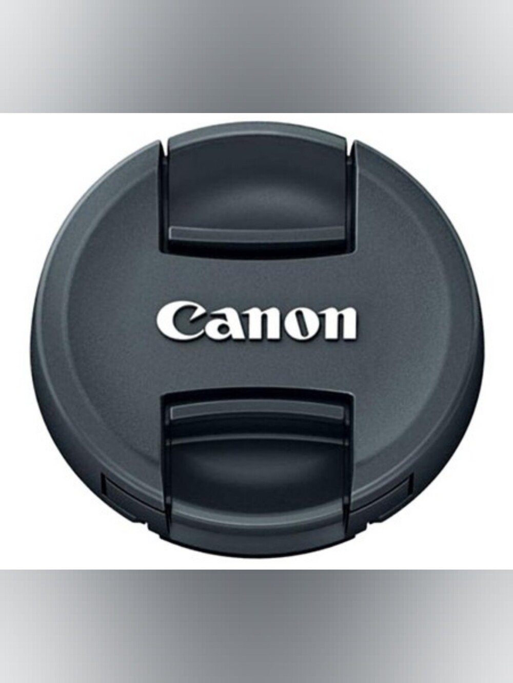 Snap-on Canon Front Lens Cap in Black With Silver Logo